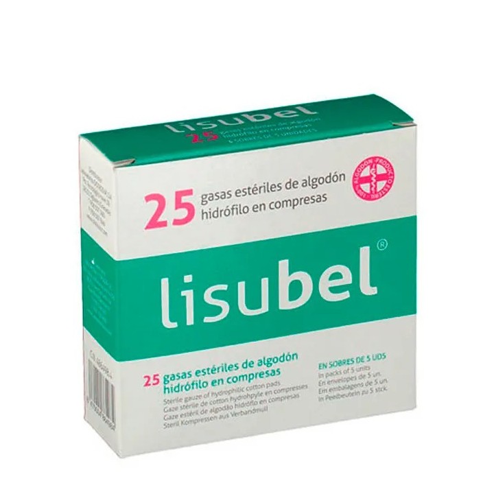 Lisubel Compresses de Gaze Stérile en Coton Hydrofolique 25U