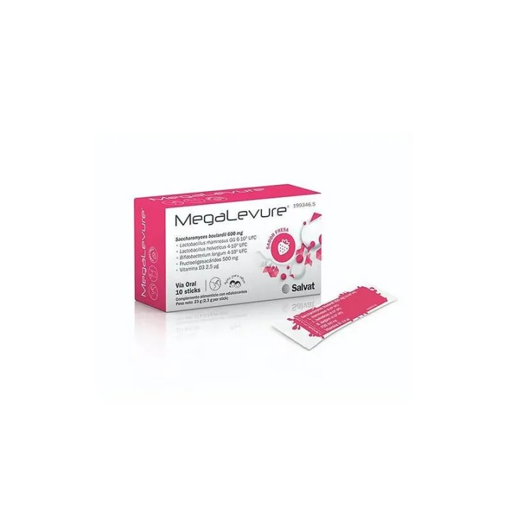 Megalevure 10 Bâtonnets Goût Fraise