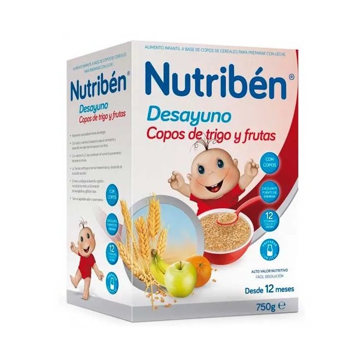 Nutribén Flocons de Petit-Déjeuner Au Blé et Aux Fruits 750g