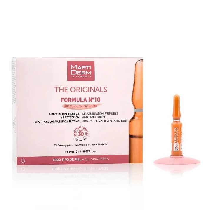 Martiderm Ampoules Formule Nº10 SPF 30 avec Couleur 30U