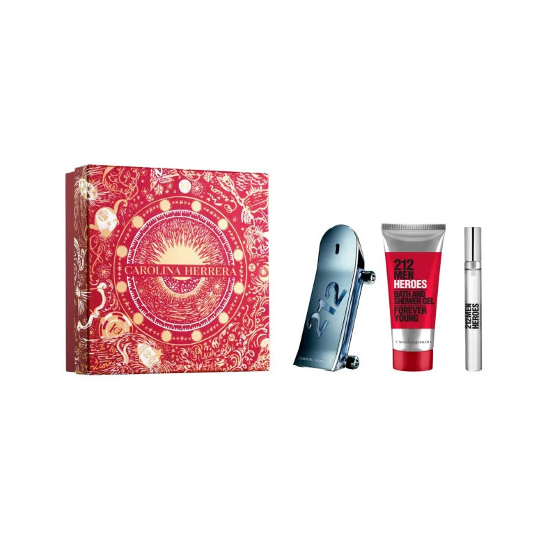 Carolina Herrera 212 Heroes Eau De Toilette Vaporisateur 90ml Coffret 3 Produits