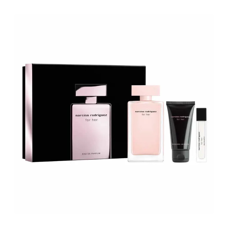 Narciso Rodriguez For Her Eau De Perfume Spray 100ml Coffret 3 Produits