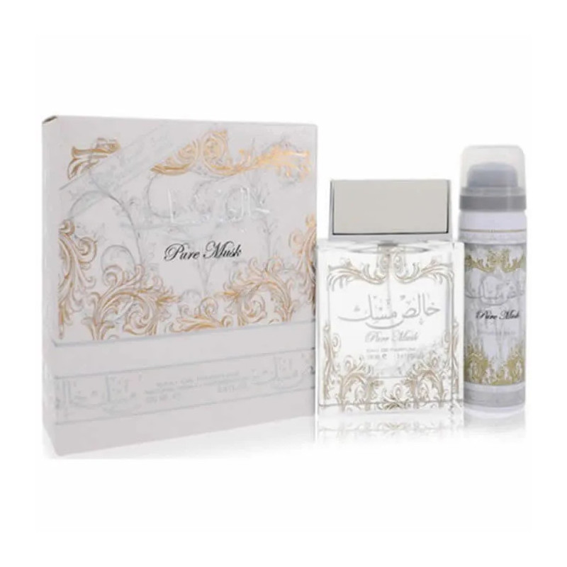 LATTAFA PURE MUSK EAU DE PARFUM SPRAY 100ML + DEO ROLL-ON 50ML