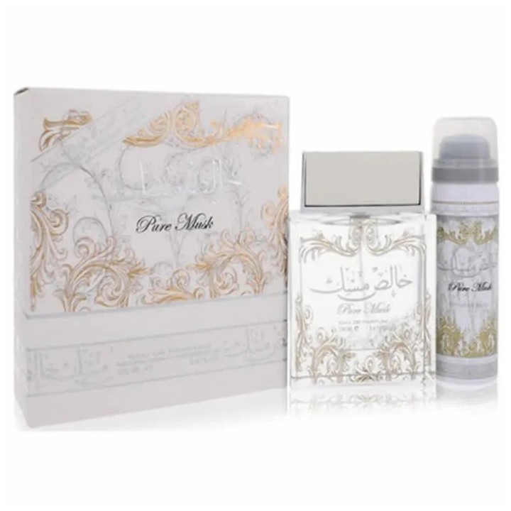LATTAFA PURE MUSK EAU DE PARFUM SPRAY 100ML + DEO ROLL-ON 50ML