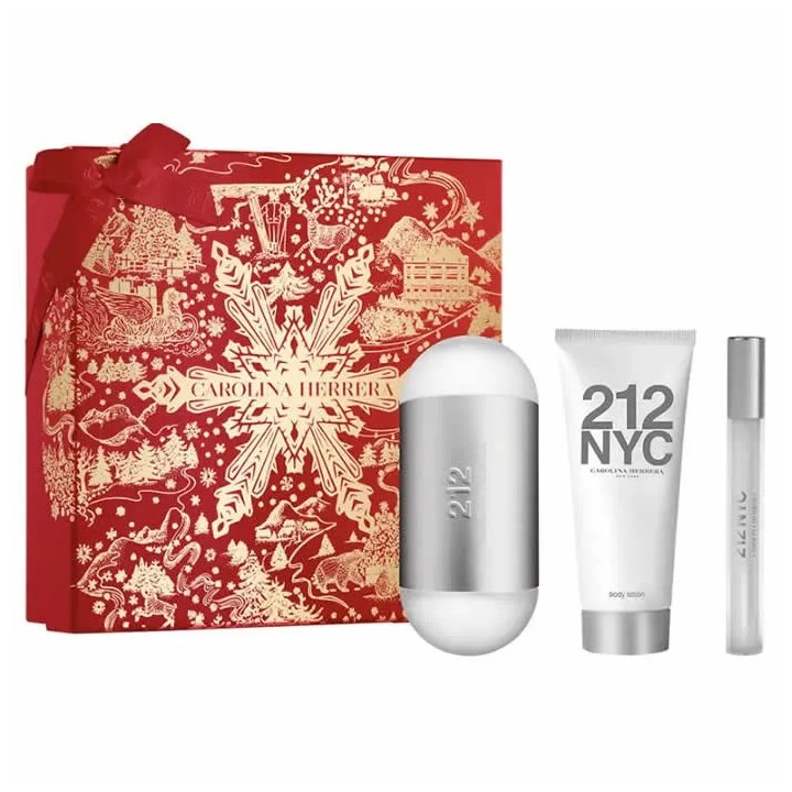 Carolina Herrera 212 Nyc Eau De Toilette 100ml Coffret 3 Produits