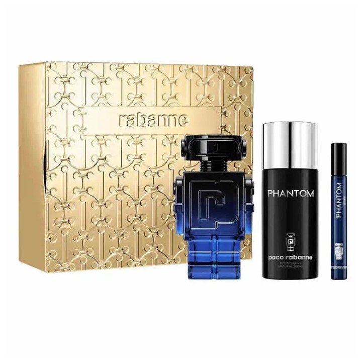 Paco Rabanne Phantom Intense Eau De Parfum Spray 100ml Coffret 3 Prod…