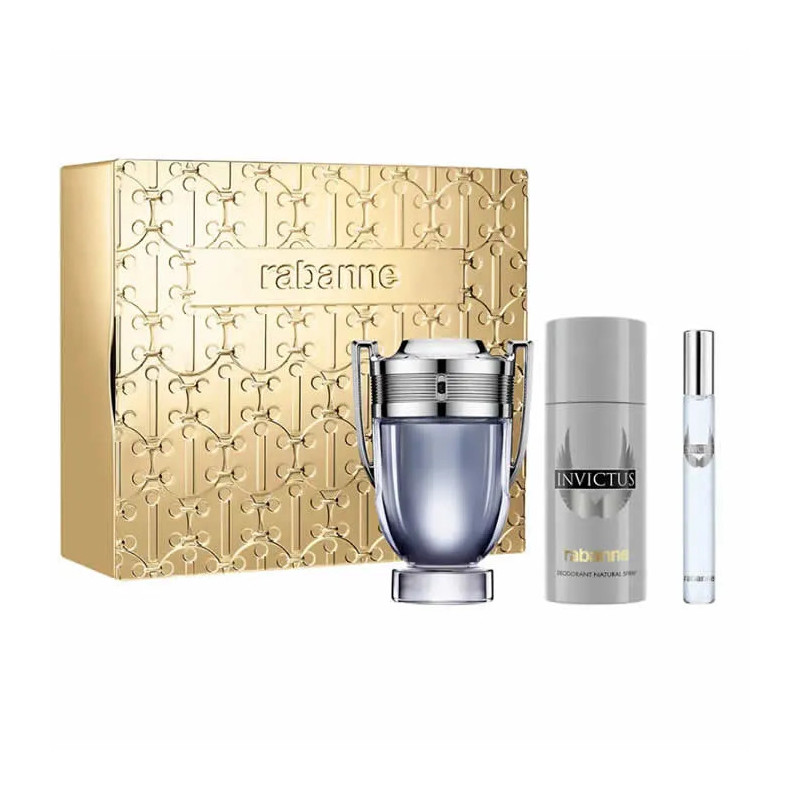 Paco Rabanne Invictus Eau De Toilette Spray 100ml Coffret 3 Produits