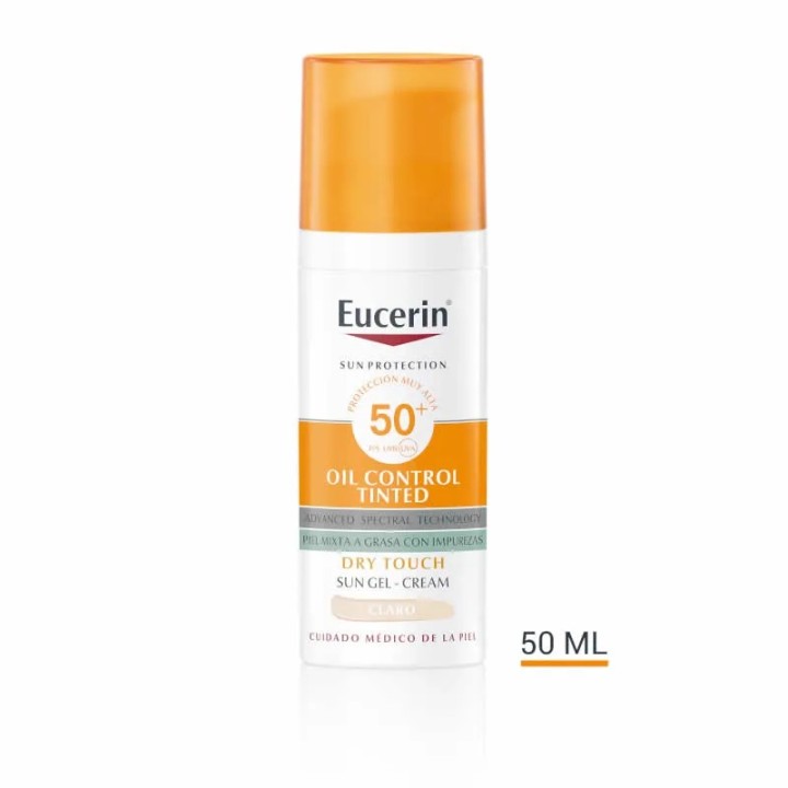 Eucerin Oil Control Dry Touch Gel Crema SPF50+ Tinted Light 50ml