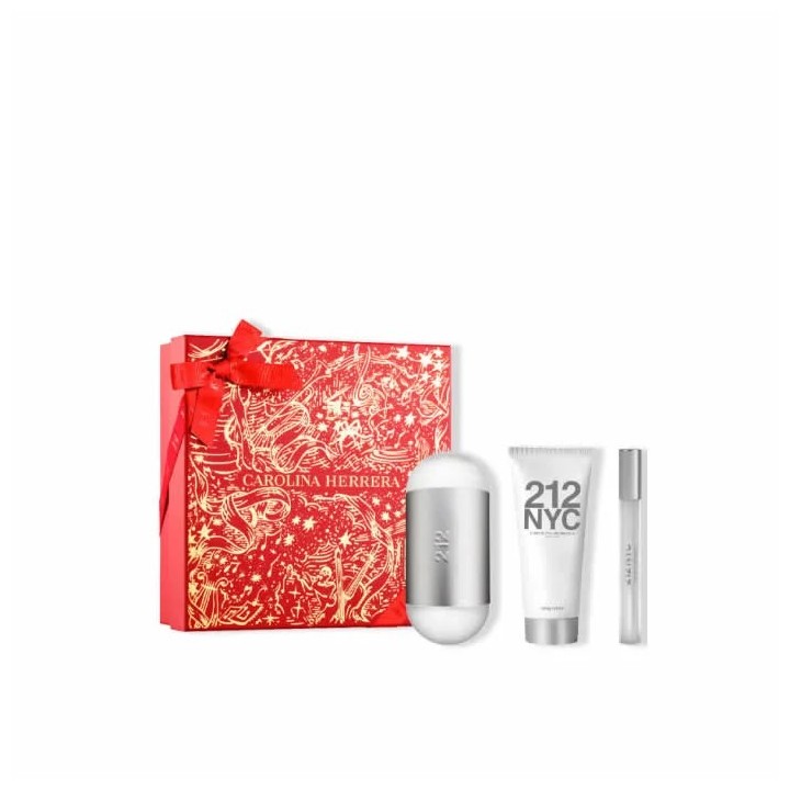 Carolina Herrera 212 Nyc Eau De Toilette 100ml Coffret 3 Produits