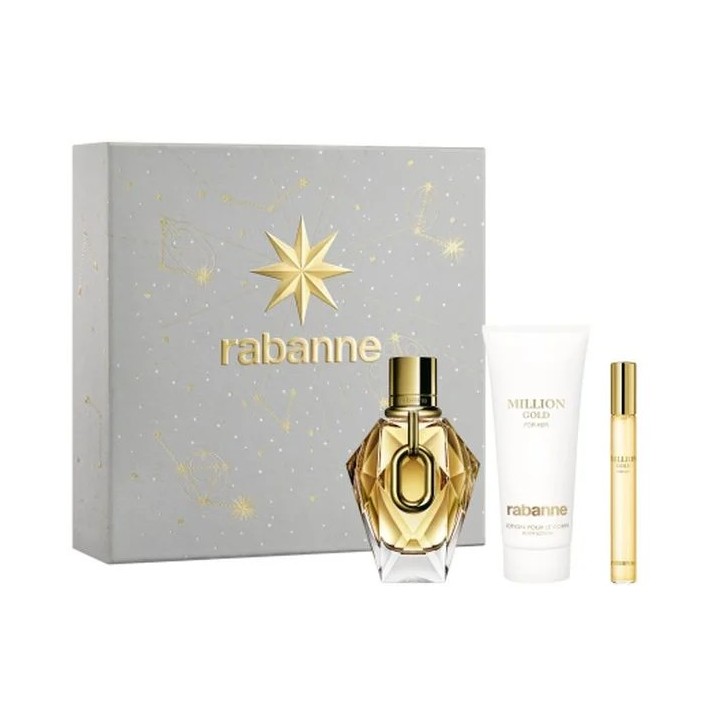 Rabanne Million Gold For Her Eau De Parfum 90ml Coffret 3 Produits