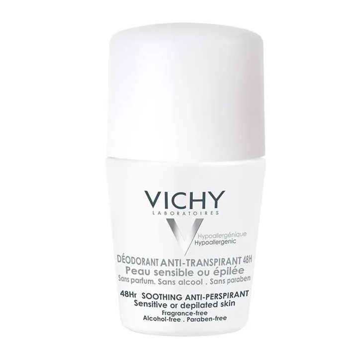 Vichy Déodorant 48H Roll On Anti Transpirant Peaux Sensibles Ou Epilées 50ml