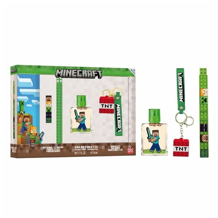 Minecraft Eau De Toilette Spray 50ml Coffret 3 Produits