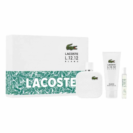 Lacoste L 12 12 Blanc Eau de Toilette Vaporisateur 100ml Coffret 3 Produits