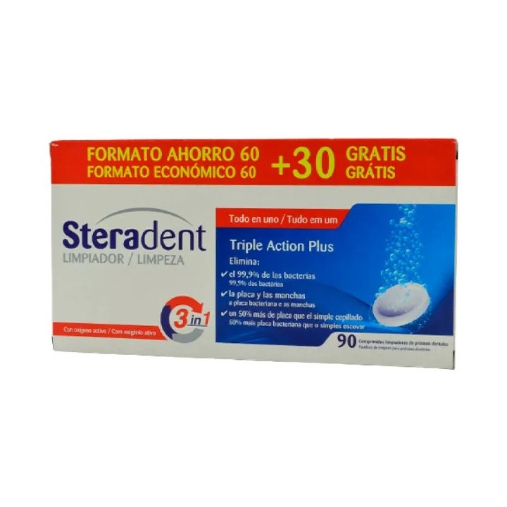 Steradent Triple Action Plus 90 Comprimés