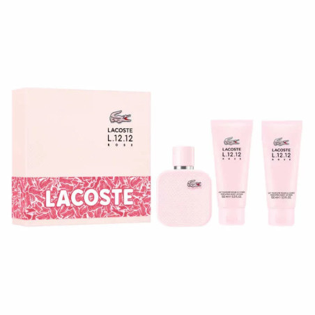 Lacoste L.12.12 Rose Eau De Parfum Vaporisateur 100ml Coffret 3 Produits