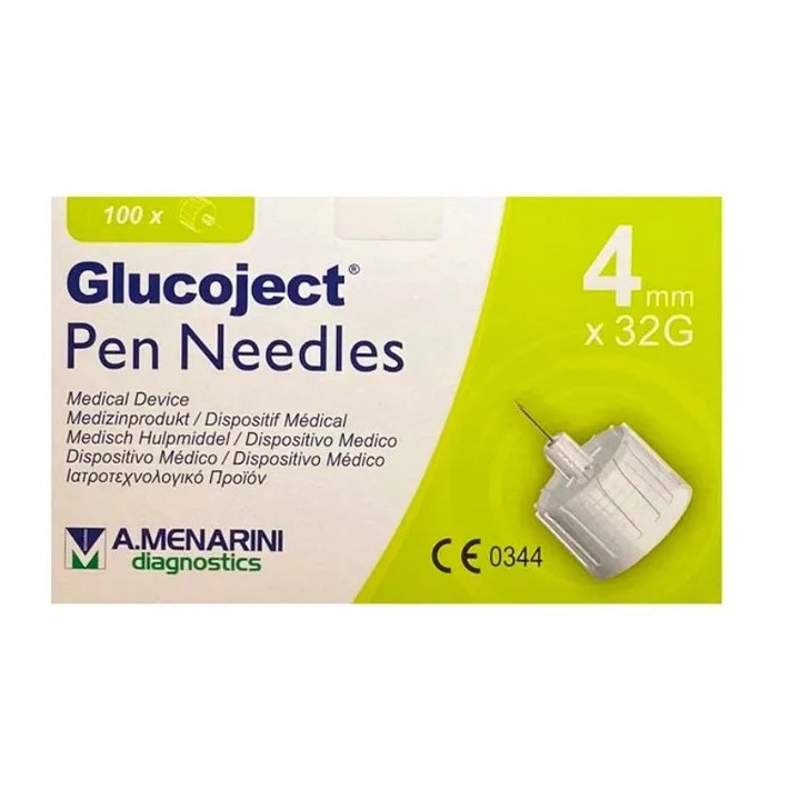 Menarini Glucoject Aiguille à Insuline 32gx4mm 100U