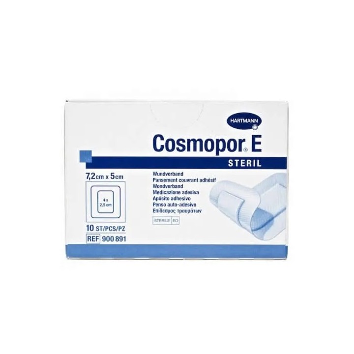 Hartmann Cosmopor E Steril Absorbent Adhesive Dressing 7,2X5cm 10 Units
