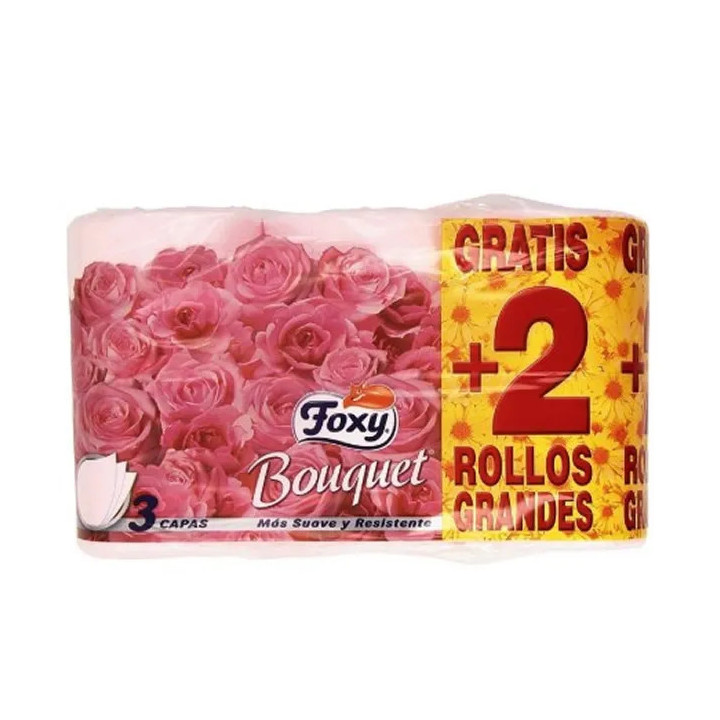 Foxy Bouquet Color Papier Toilette 3 Couches 4 + 2 Rouleaux
