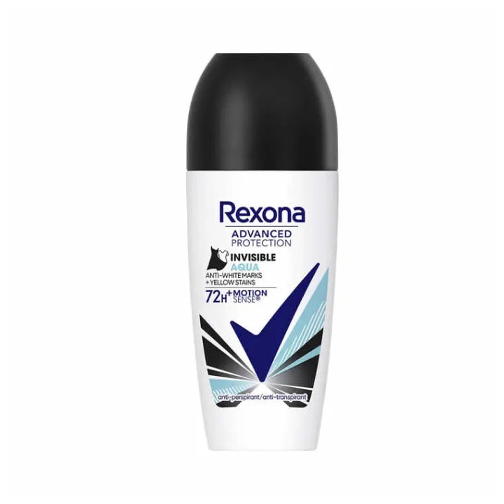 Rexona Deodorant Roll On Advanced Protection Invisible Aqua 72h 50ml