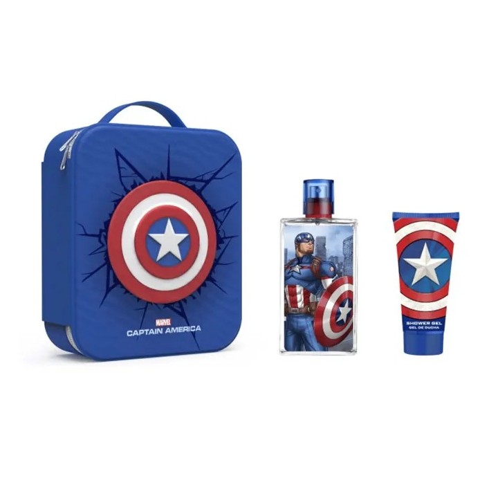 Marvel Captain America Eau De Toilette Vaporisateur 100ml Coffret 3 P…