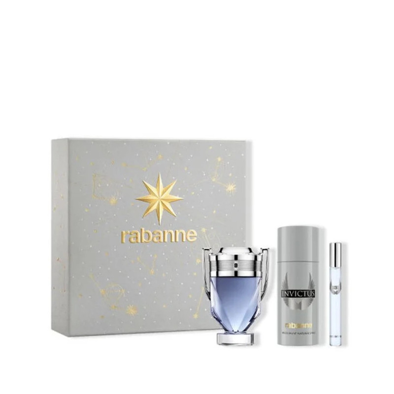 Rabanne Invictus Eau De Toilette Vaporisateur 100ml Coffret 3 Produits