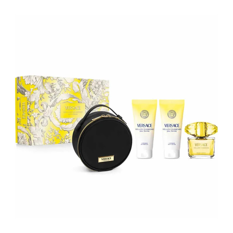 Versace Yellow Diamond Eau De Toilette Vaporisateur 90ml Coffret 4 Produits