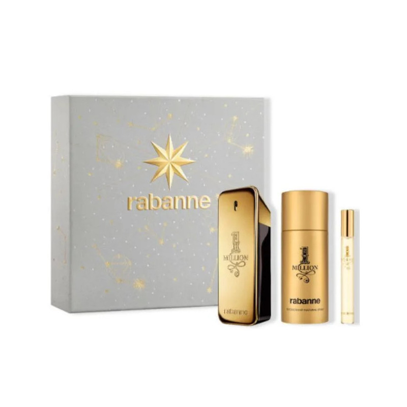 Rabanne 1 Million Eau De Toilette Vaporisateur 100ml Coffret 3 Produits