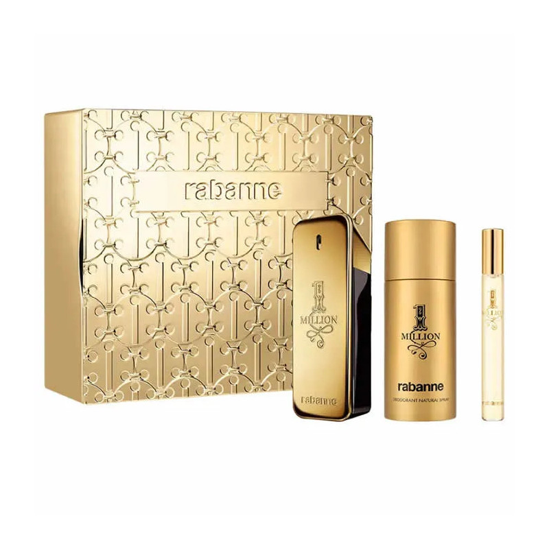  Paco Rabanne 1 Million Eau De Toilette Vaporisateur 100ml Coffret 3 Produits