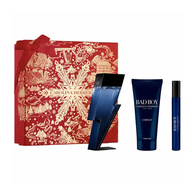 Carolina Herrera Bad Boy Cobalt Eau De Parfum Vaporisateur 100ml Coffret 3 Produits