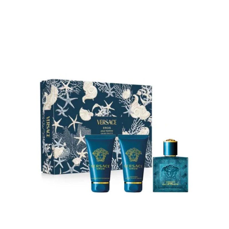 Versace Eros Eau de Toilette Spray 50ml Set 3 Pieces
