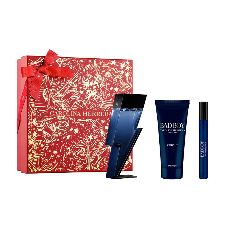 Carolina Herrera Bad Boy Cobalt Eau De Perfume Vaporisateur 100ml Coffret 3 Produits