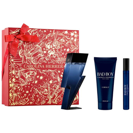 Carolina Herrera Bad Boy Cobalt Eau De Perfume Vaporisateur 100ml Coffret 3 Produits
