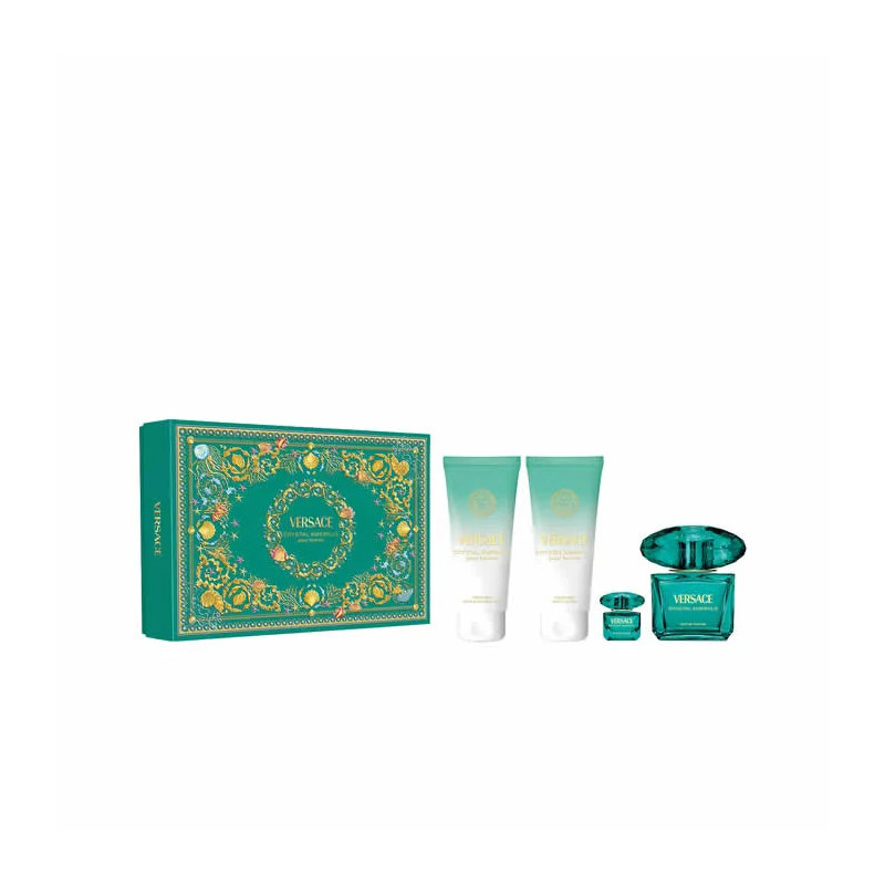 Versace Crystal Emerald Eau De Parfum Spray 90ml Coffret 4 Produits