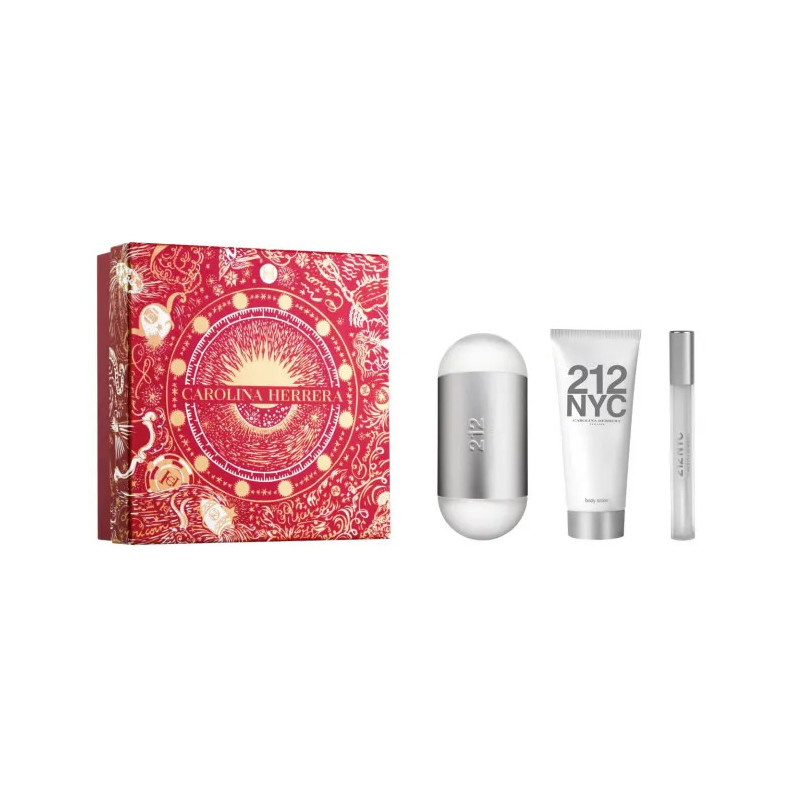 Carolina Herrera 212 Nyc Eau De Toilette Vaporisateur 100ml Coffret 3 Produits Christmas 2023