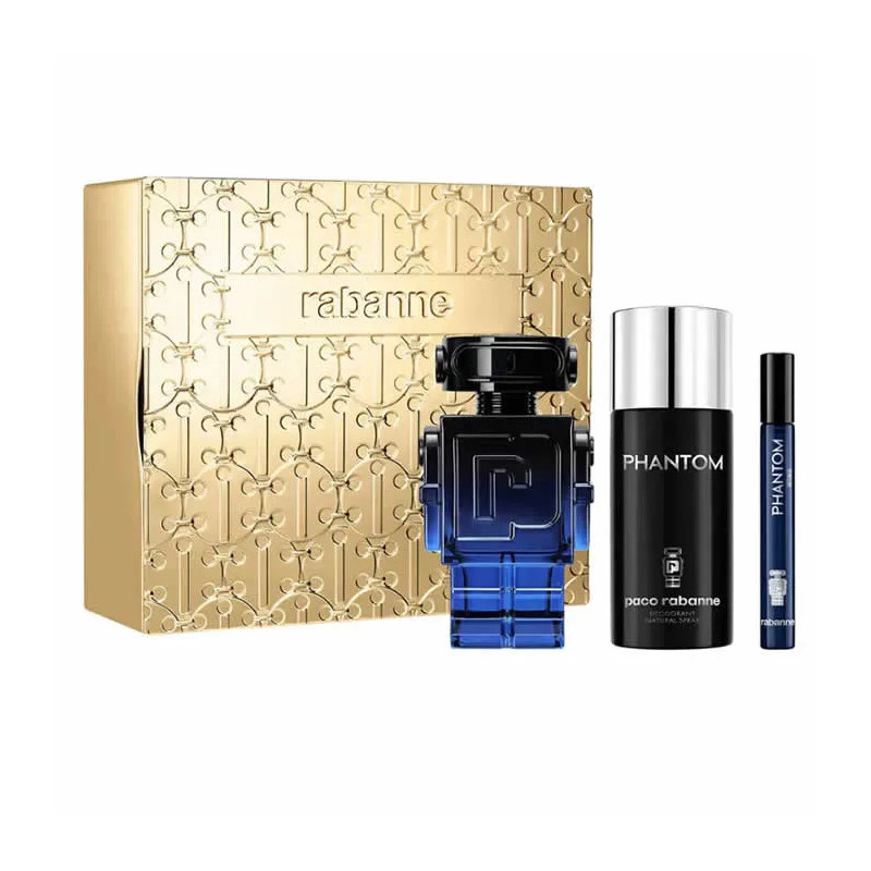 Paco Rabanne Phantom Intense Eau De Parfum Spray 100ml Coffret 3 Produits