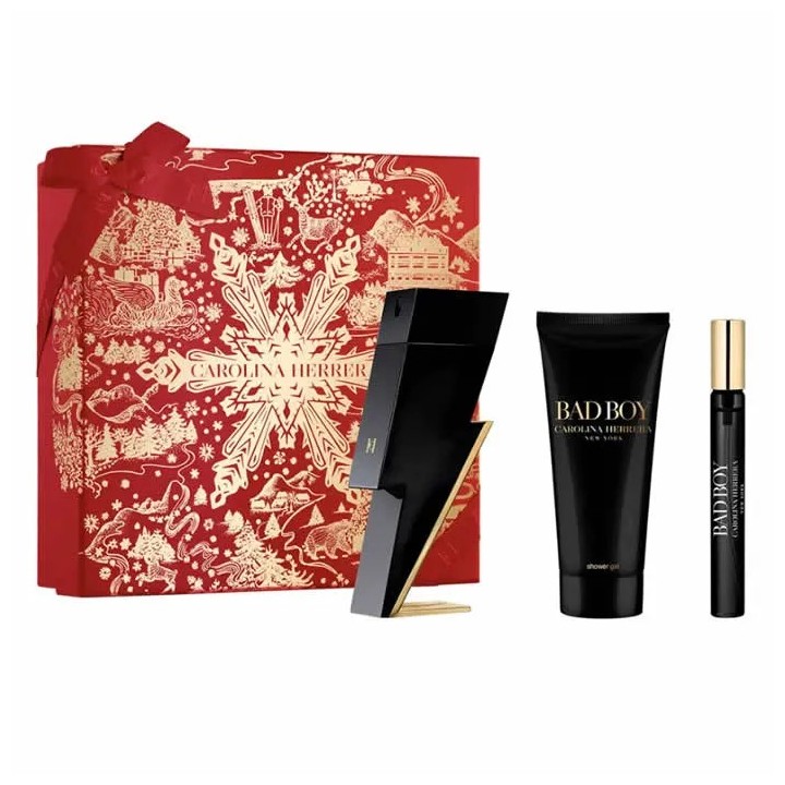 Carolina Herrera Bad Boy Eau De Toilette Vaporisateur 100ml Coffret 3 Produits