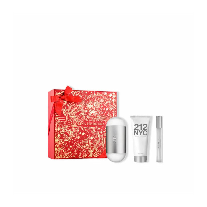 Carolina Herrera 212 Nyc Eau De Toilette Vaporisateur 100ml Coffret 3 Produits