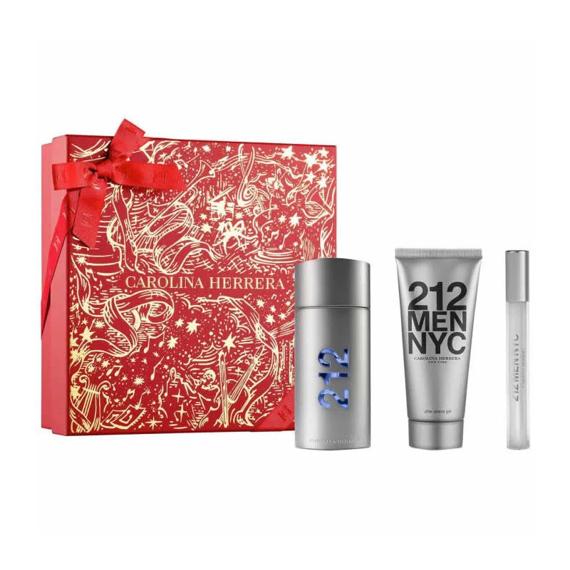 Carolina Herrera 212 Men Eau De Toilette Spray 100ml Coffret 3 Produits