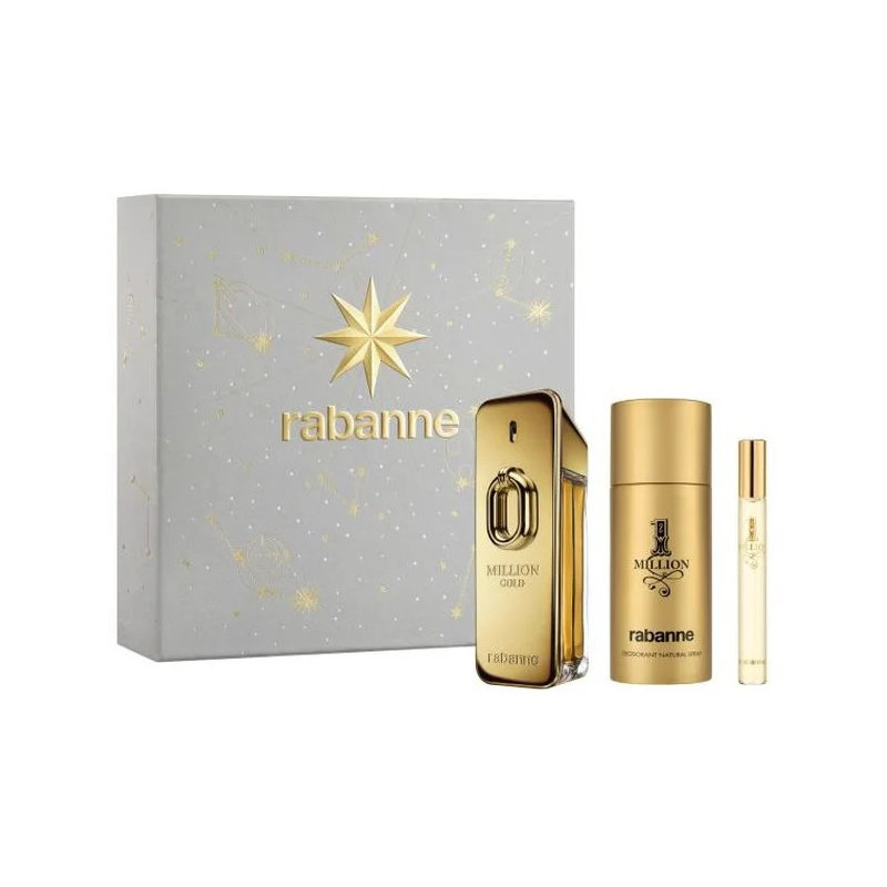 Rabanne Million Gold Eau de Parfum Intense Vaporisateur 100ml Coffret 3 Produits