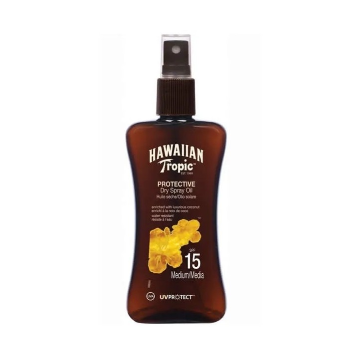 Hawaiian Tropic Protective Dry Spray Oil Spf15 Medium 200ml