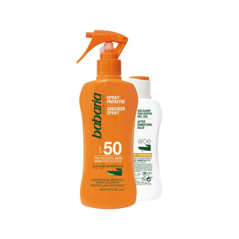 Babaria Protecteur Solaire Vaporisateur Spf50 200ml Coffret 2 Produits
