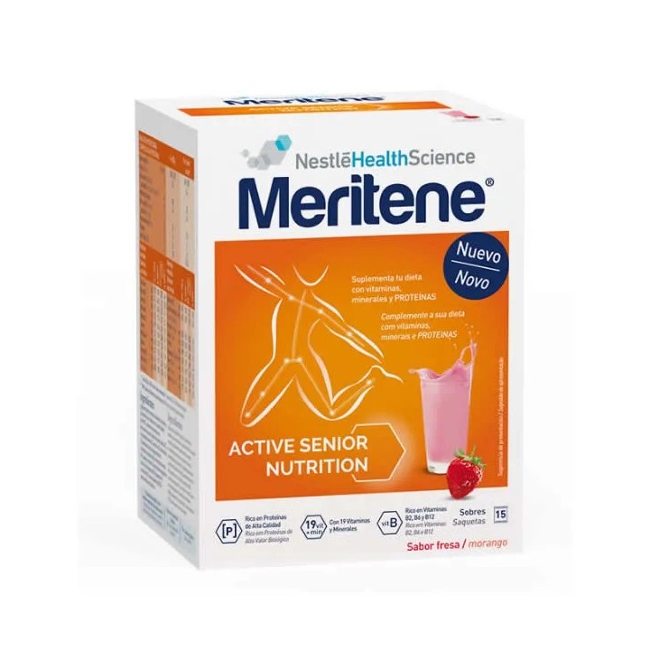 Meritene Active Senior Nutrition Batido Sabor Fresa 15 Sobres