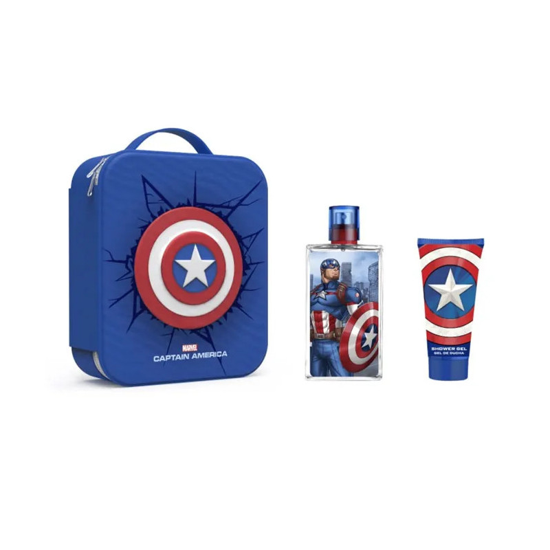 Marvel Captain America Eau De Toilette Vaporisateur 100ml Coffret 3 Produits